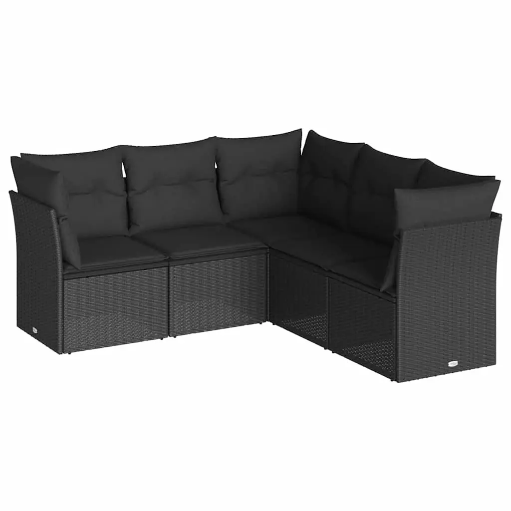 Garden Sofa Set 5 Piece Outdoor Furniture Patio Sectional Lounge Black