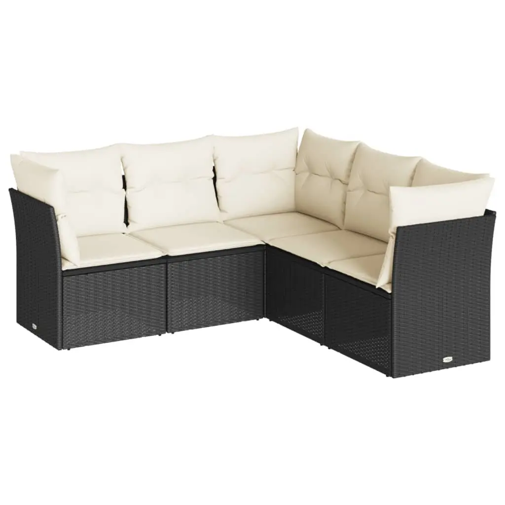 Garden Sofa Set Outdoor Furniture Patio Lounge Black 5 Piece