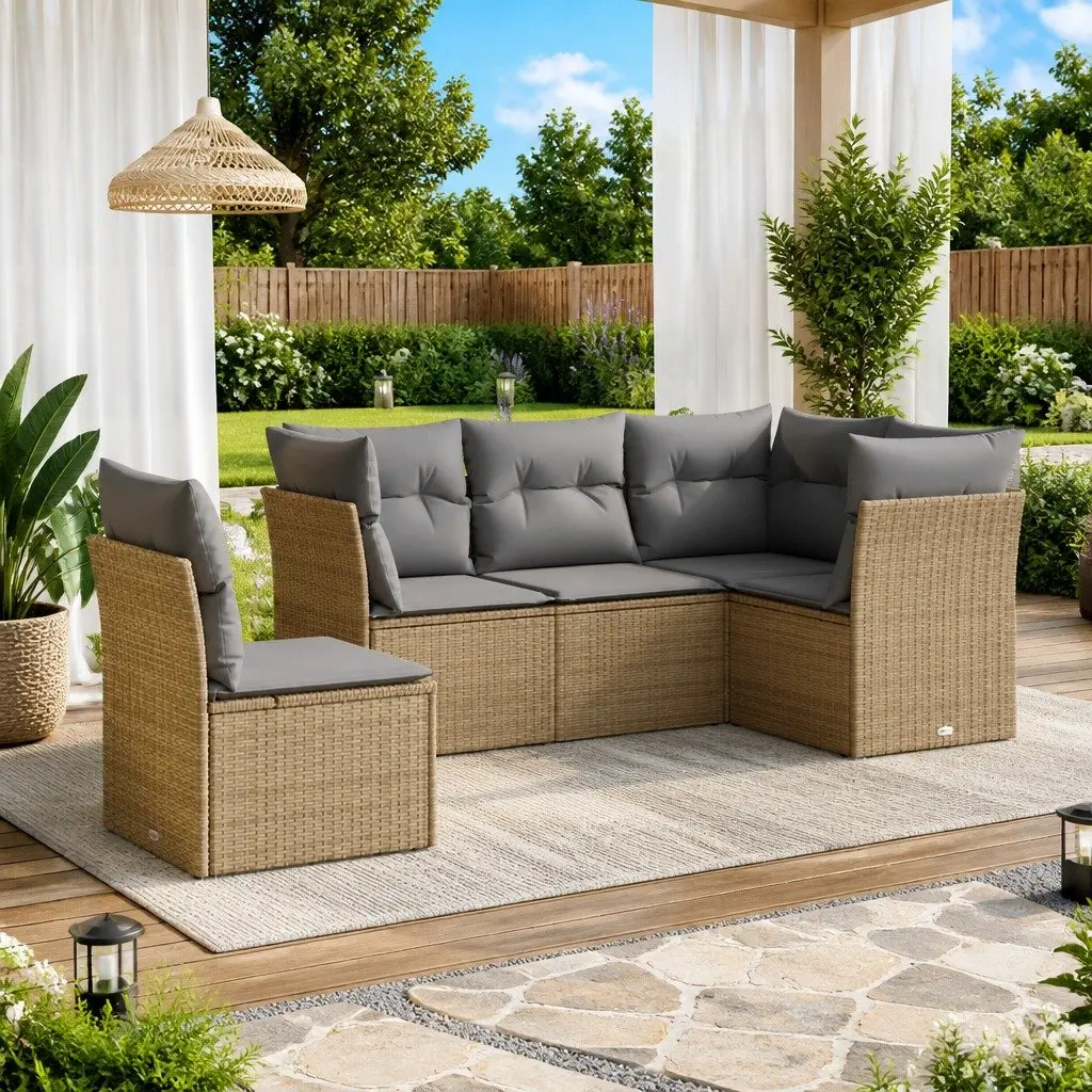 5 Piece Outdoor Garden Sofa Set