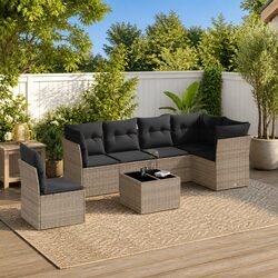 Durable 7-Piece Outdoor Sofa Set: Dimensions and Features