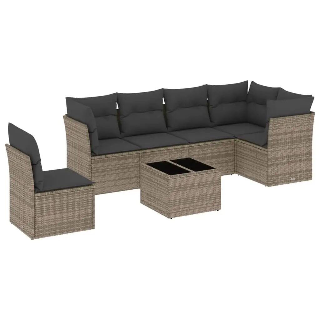 Outdoor Garden Sofa Set 7 Piece Patio Furniture Lounge Modular Grey