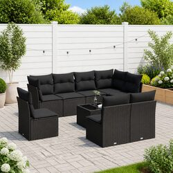 Specifications of 9 Piece Garden Sofa Set with Cushions