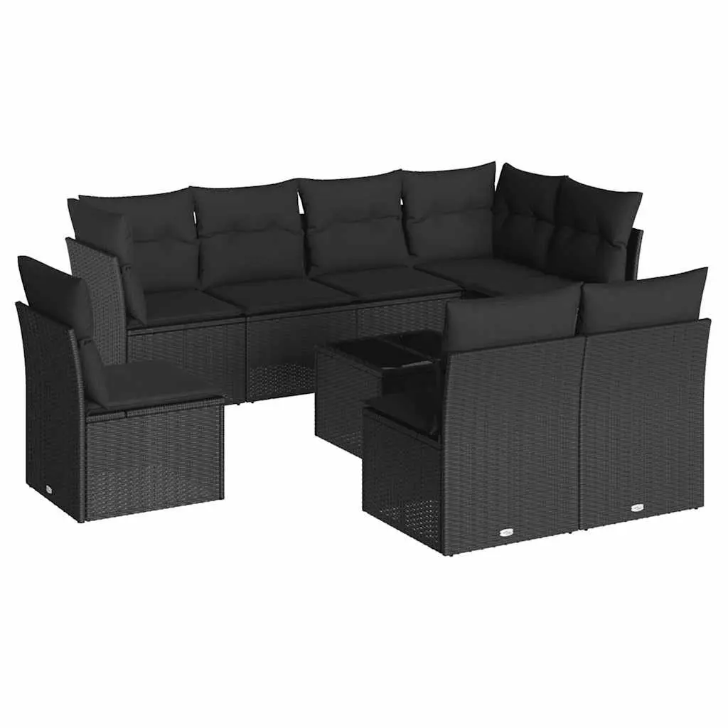 9 Piece Garden Sofa Set with Cushions