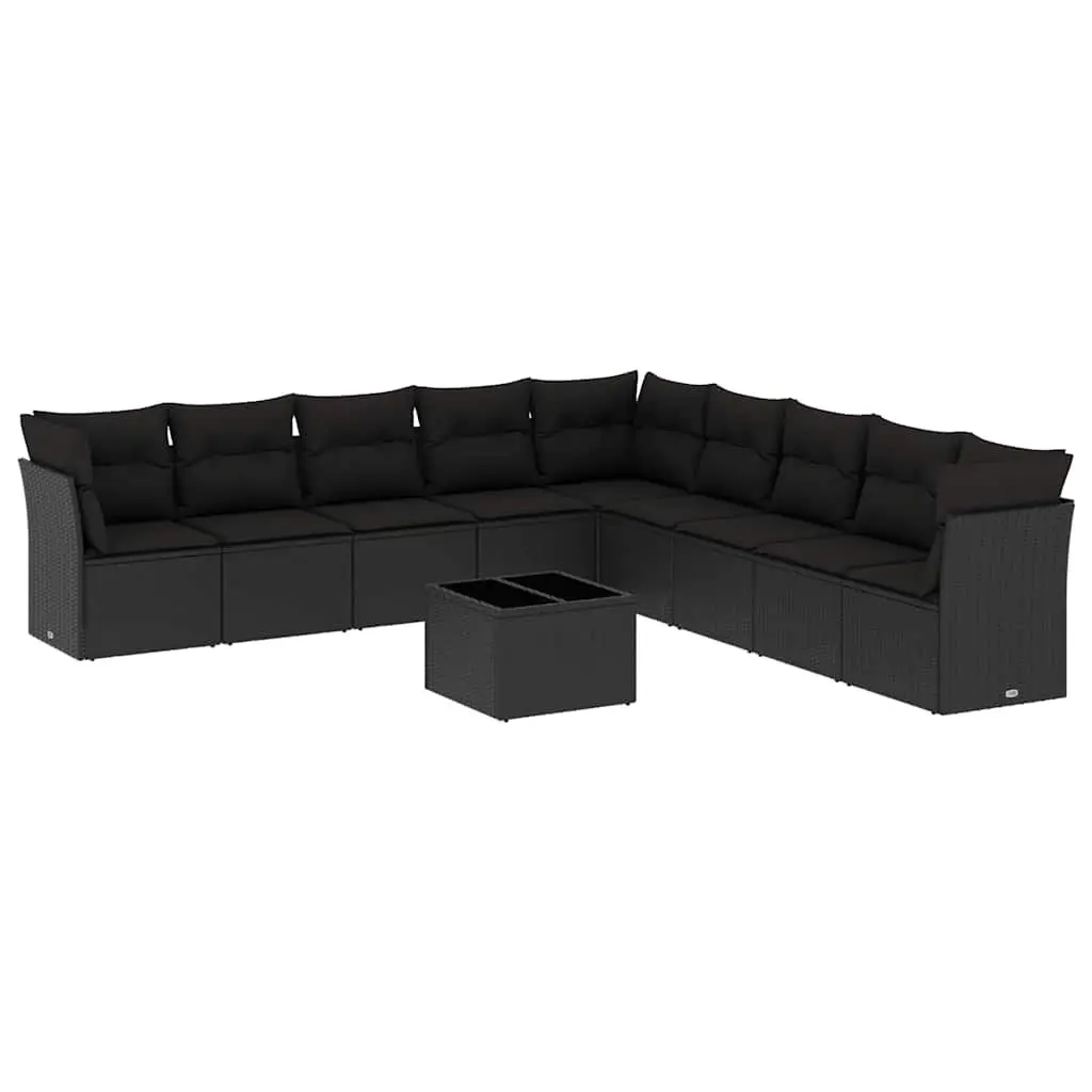 10-Piece Outdoor Sofa Set in Black