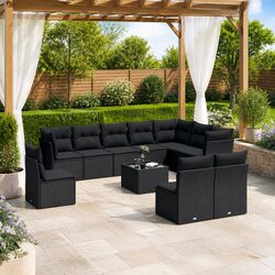 Specifications of 11-Piece Modular Black Rattan Sofa Set