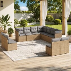Garden Sofa Set 11 Pieces Modular Outdoor Furniture