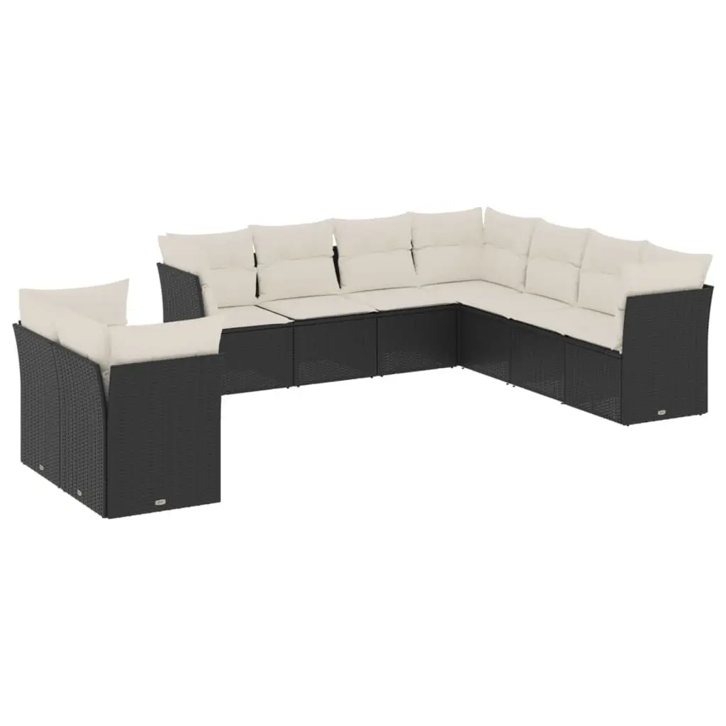 Garden Sofa Set 9 Piece Outdoor Furniture Patio Sectional Black