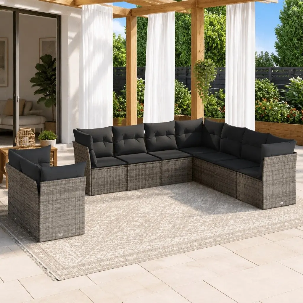 Grey 9 Piece Outdoor Sofa Set