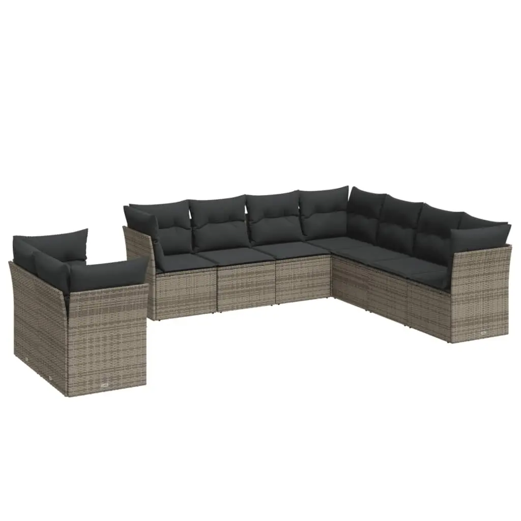 Grey 9 Piece Outdoor Sofa Set