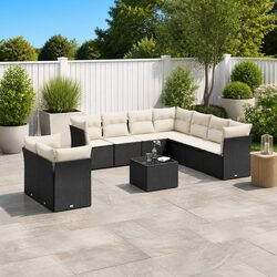 Detailed Specs of 10-Piece Black Outdoor Sofa Set