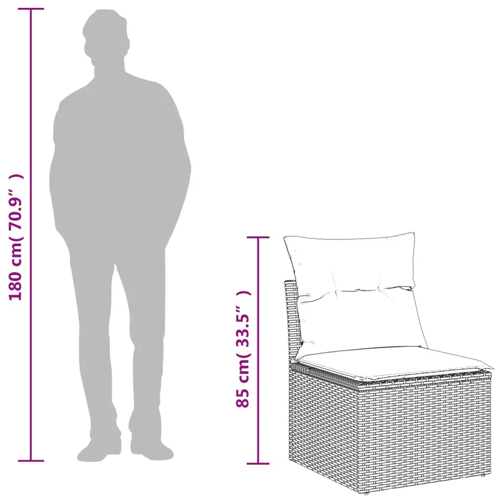 10-Piece Garden Sofa Set with Cushions Outdoor Patio Furniture Beige Rattan