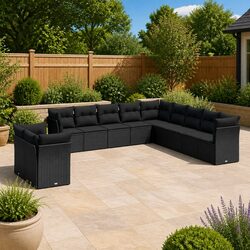 Specifications of 11-Piece Black Rattan Garden Sofa Set