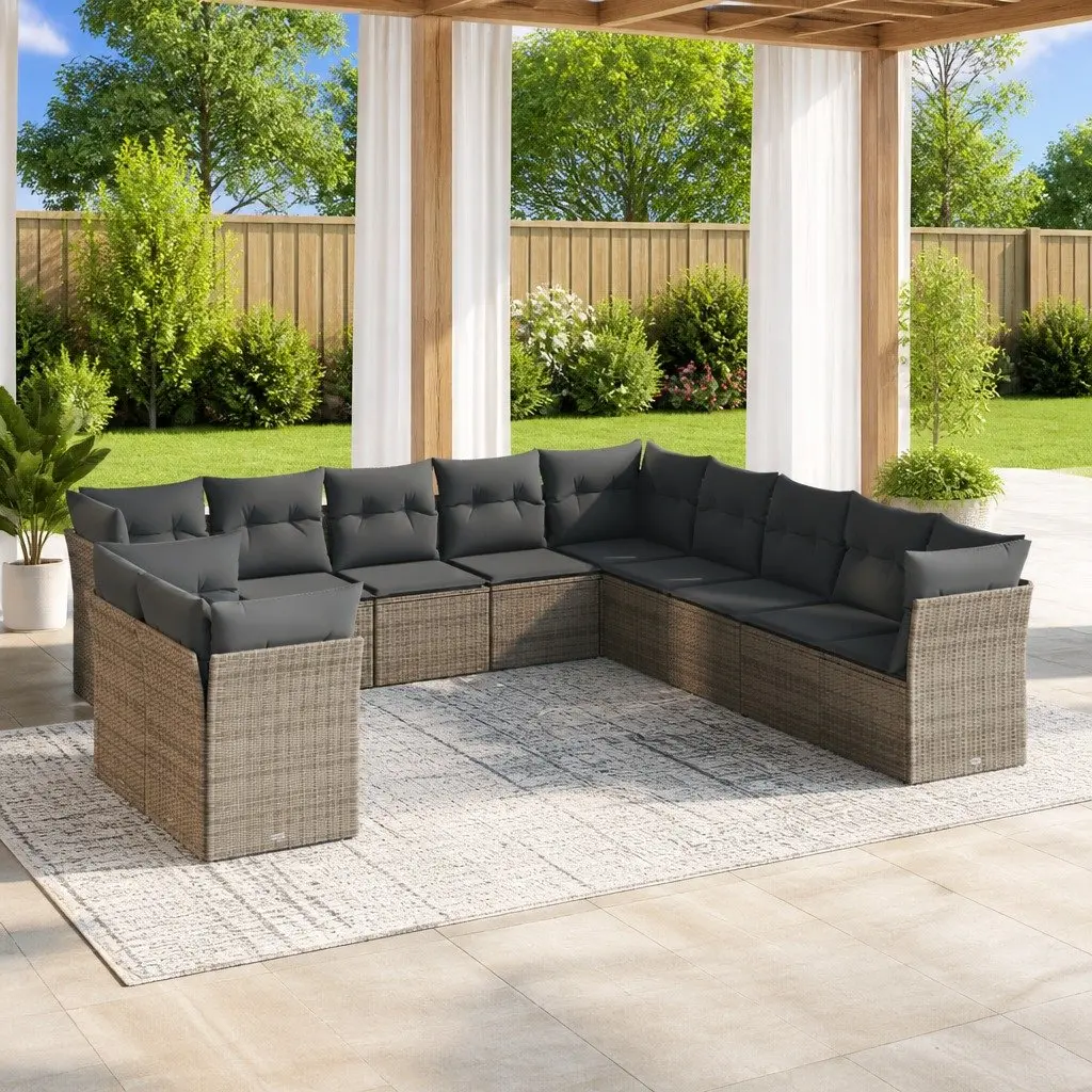 Garden Sofa Set Outdoor Furniture 11 Piece Grey Modular Patio