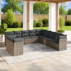 Specifications of 11 Piece Grey Outdoor Sofa Set with Cushions
