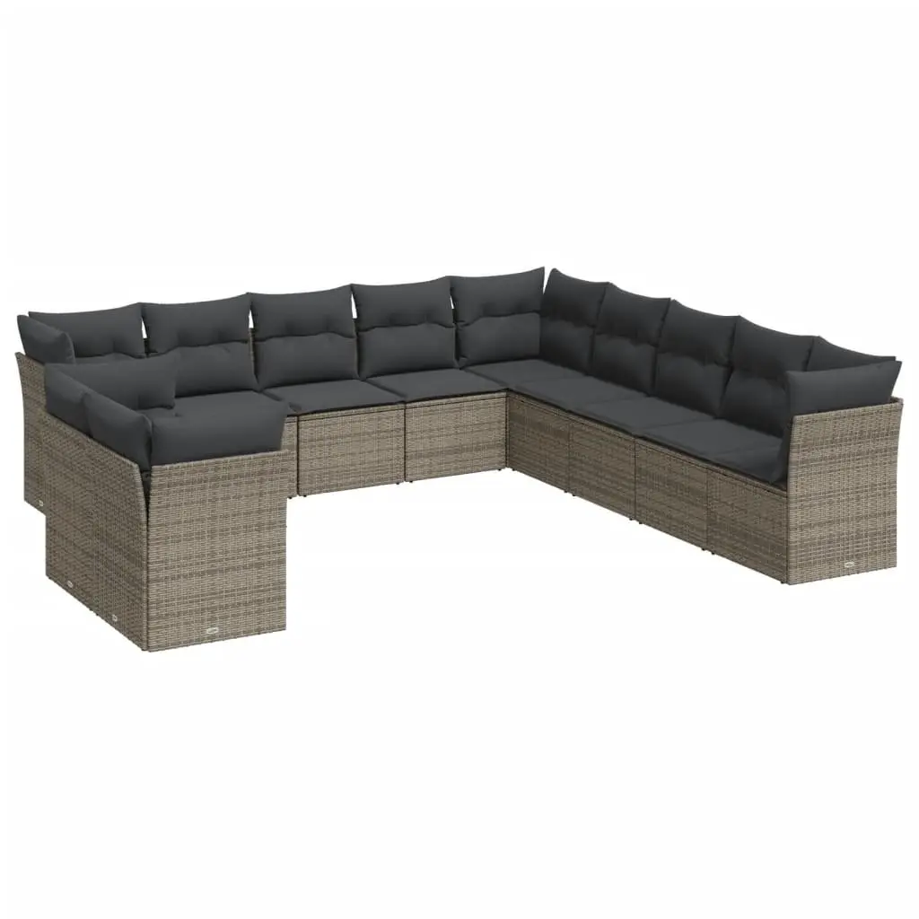 Garden Sofa Set Outdoor Furniture 11 Piece Grey Modular Patio