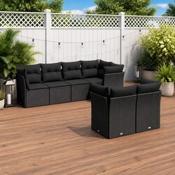 Specifications for 7 Piece Black Garden Sofa Set