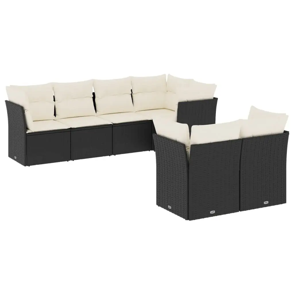 Black Poly Rattan Garden Sofa Set
