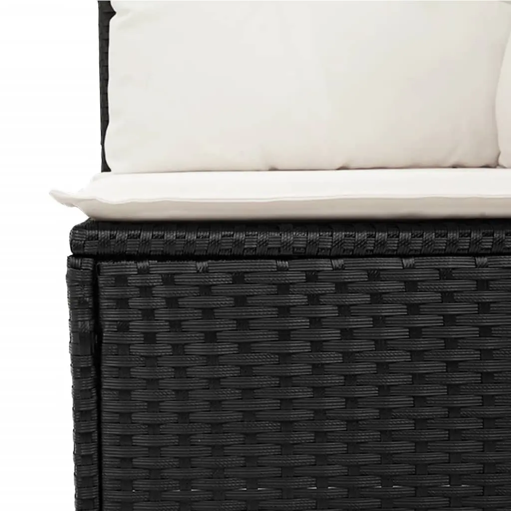 Black Poly Rattan Garden Sofa Set
