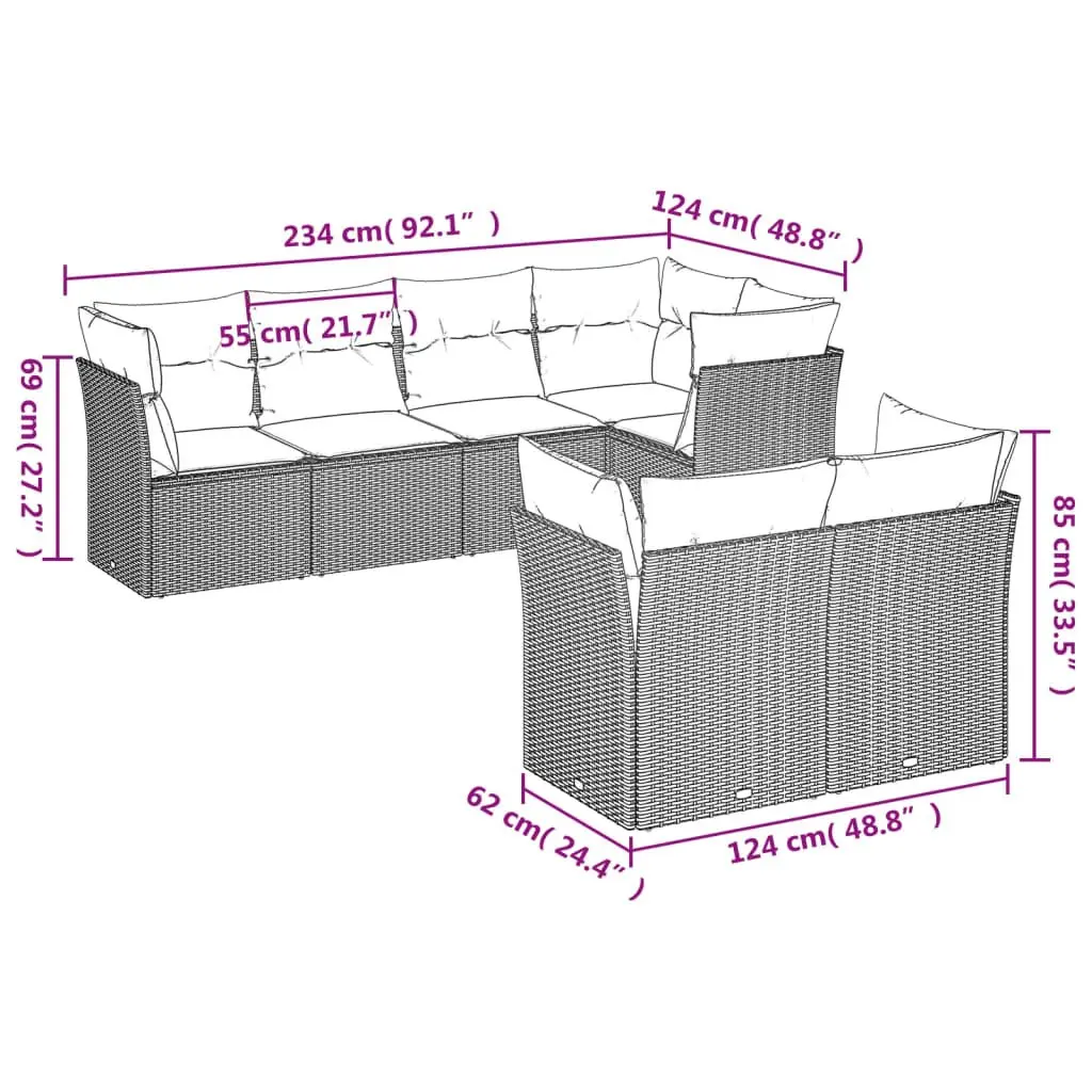 Black Poly Rattan Garden Sofa Set
