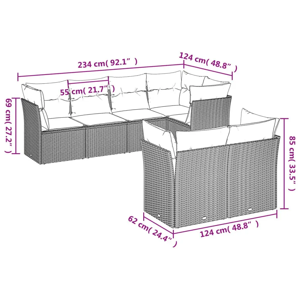 7-Piece Outdoor Garden Sofa Set