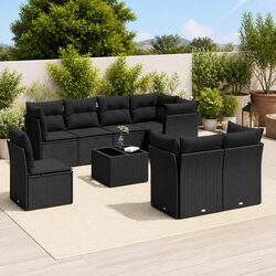 9 Piece Modular Black Outdoor Sofa Set Specifications