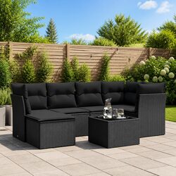 Specifications of 7-Piece Modular Garden Sofa Set in Black