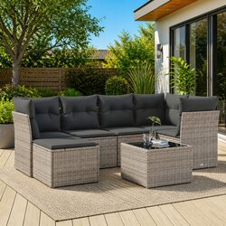Specifications of 7-Piece Grey Outdoor Sofa Set