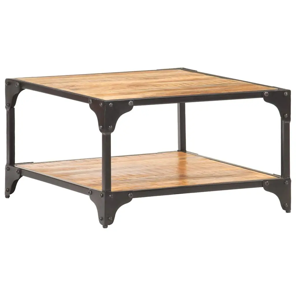 Coffee Table 60x60x35 cm Solid Mango Wood Storage Shelf Living Room Accent