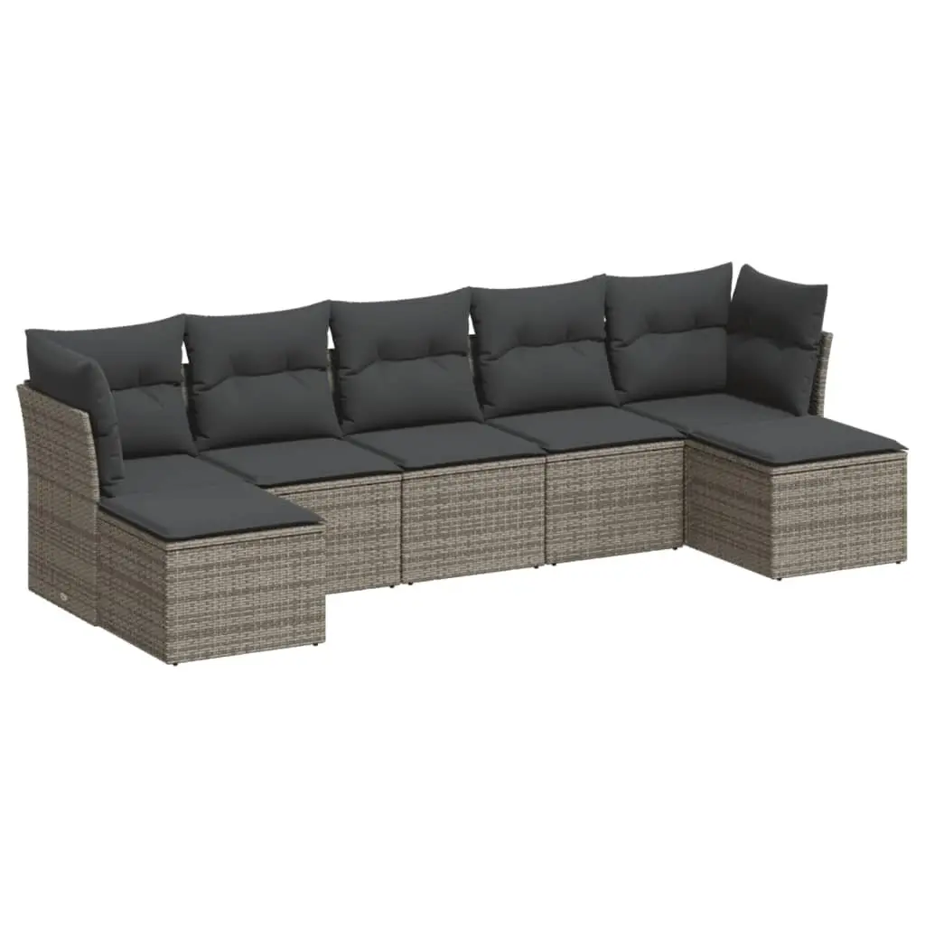 7 Piece Grey Garden Sofa Set
