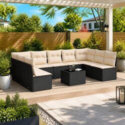 Specifications of Black 10 Piece Modular Outdoor Garden Sofa Set