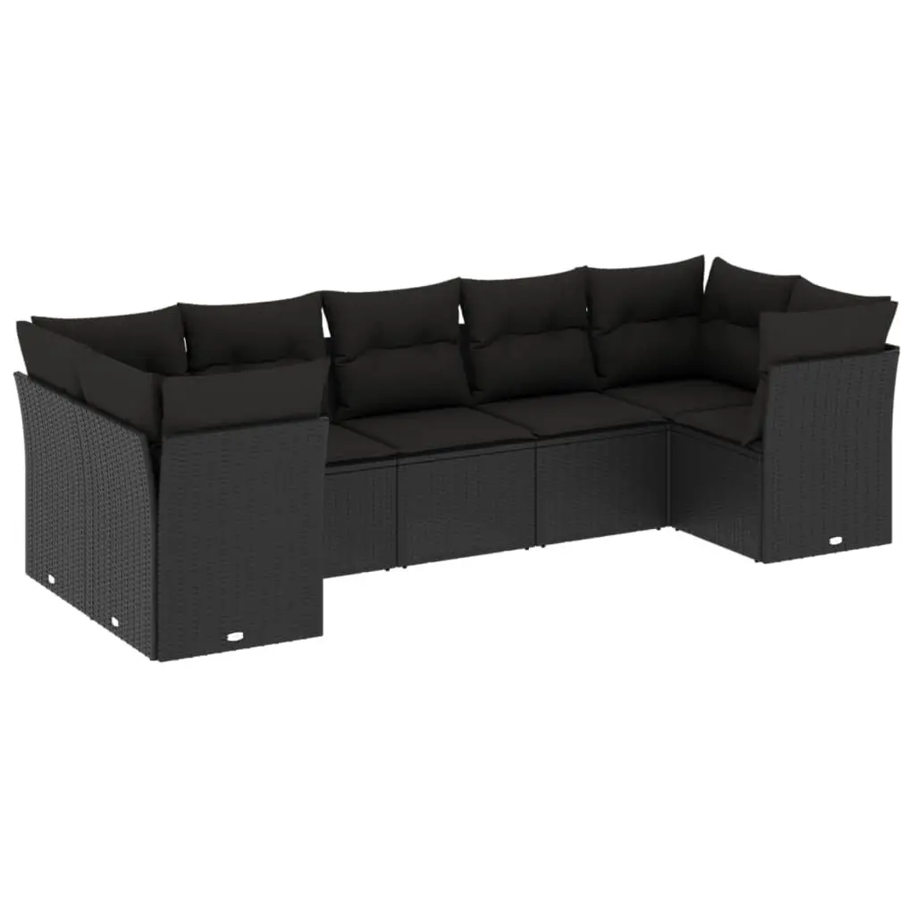 Garden Sofa Set 7 Piece Outdoor Furniture Patio Seating Black Modular with