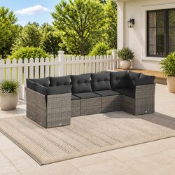 Garden Sofa Set 7 Piece Outdoor Furniture Patio Lounge Grey Modular with