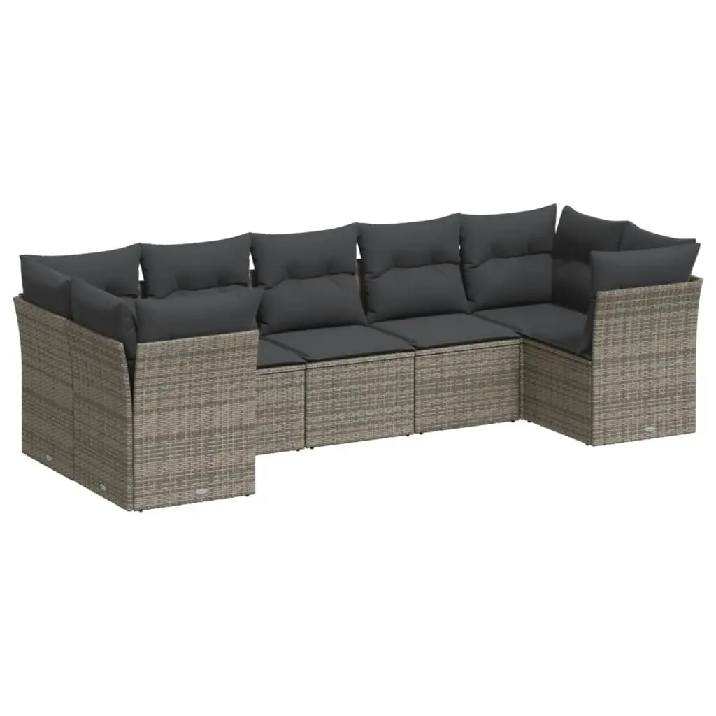 7 Piece Modular Garden Sofa Set in Grey