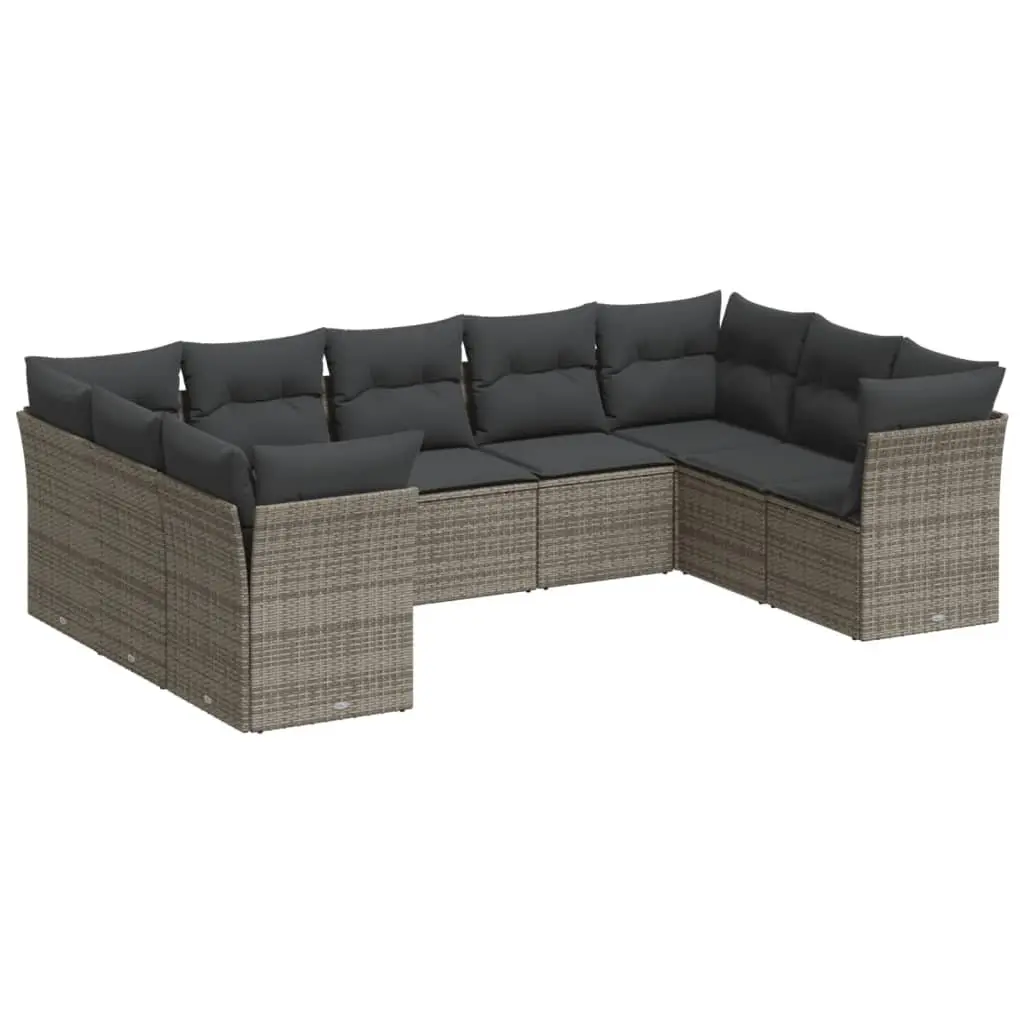 Garden Sofa Set Outdoor Furniture 9 Piece Grey