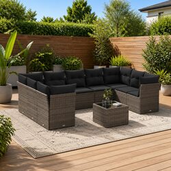Specifications of Grey 10-Piece Modular Garden Sofa Set