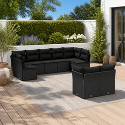 Specifications of the 9 Piece Black Rattan Sofa Set