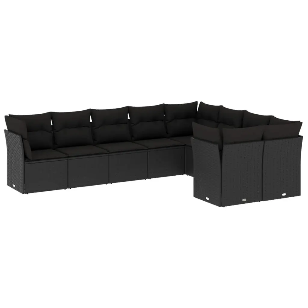 Outdoor Garden Sofa Set Modular Patio Furniture 9 Piece Black