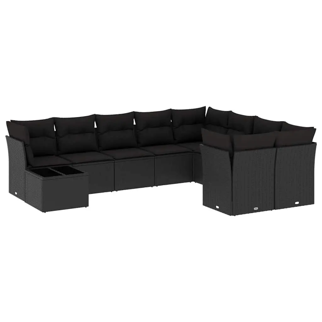 Garden Sofa Set 10-Piece PE Rattan with Cushions