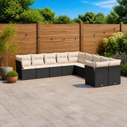 Specifications of 10-Piece Black Garden Sofa Set