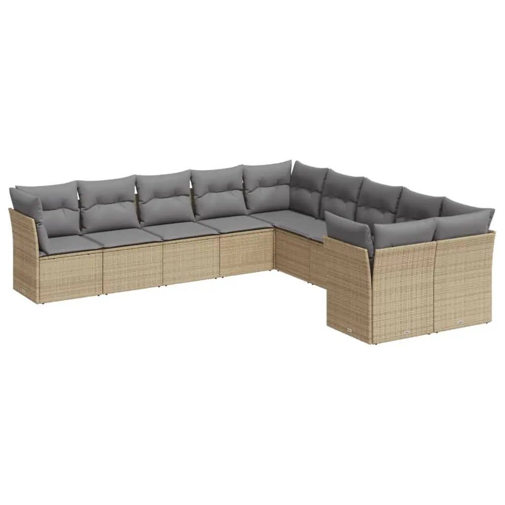 10 Piece Outdoor Garden Sofa Set Modular Patio Furniture Beige