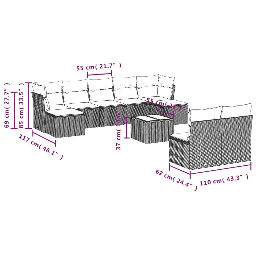 10-Piece Modular Outdoor Sofa Set