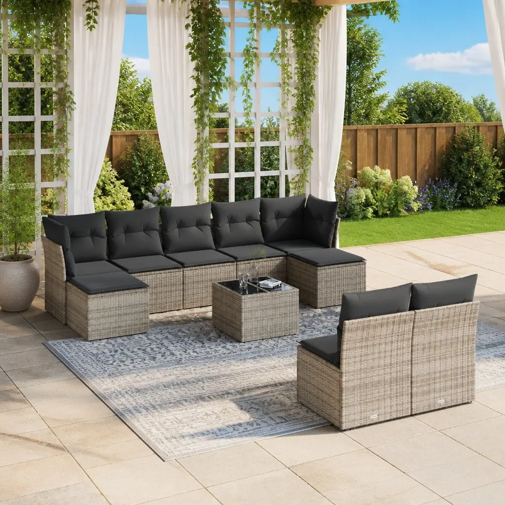 10-Piece Outdoor Sofa Set in Grey