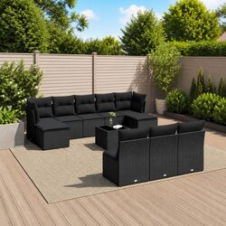 11-Piece Black Rattan Modular Sofa Set Specifications