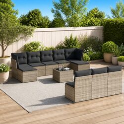 Grey Garden Sofa Set: 11 Pieces of Quality Design