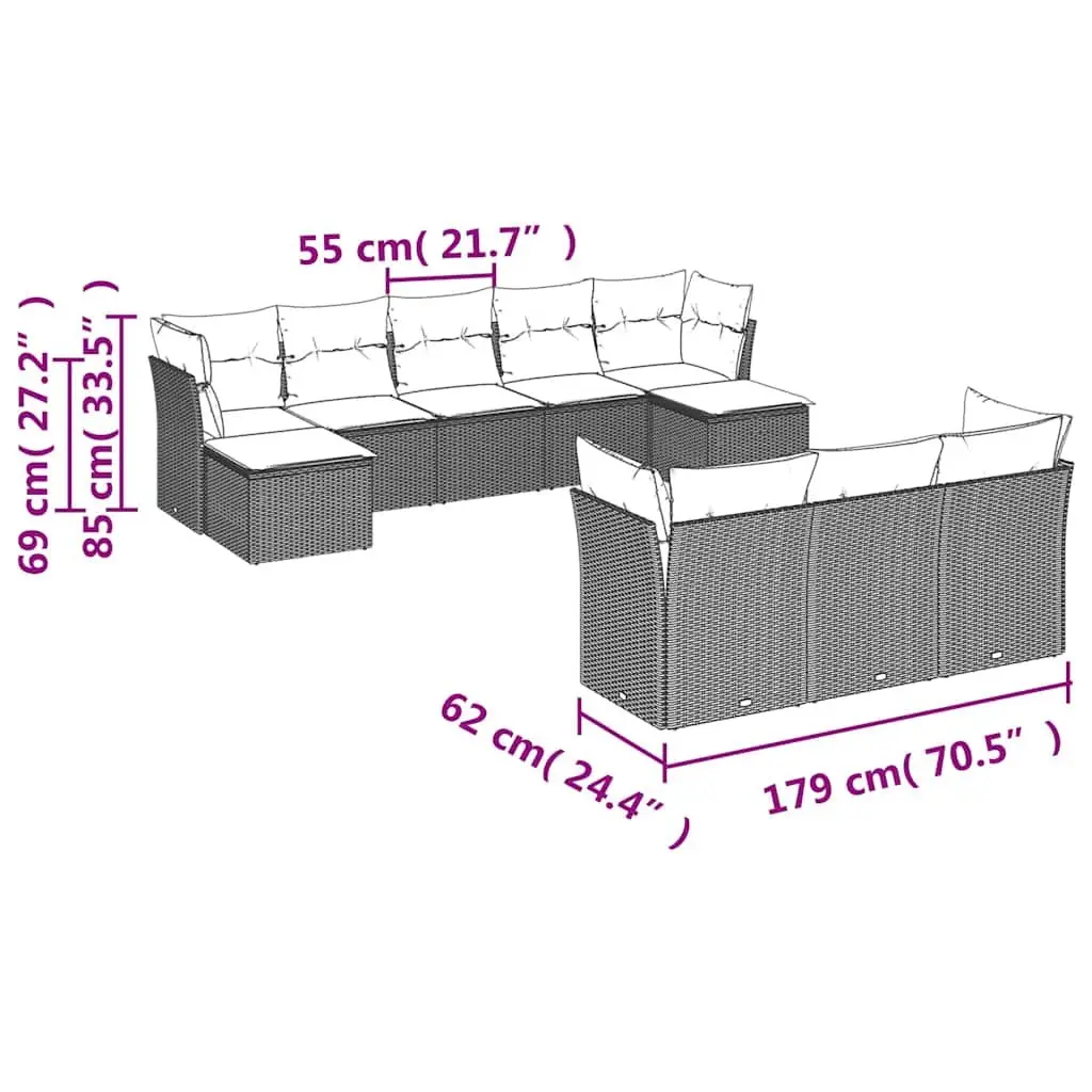 10-Piece Outdoor Sofa Set