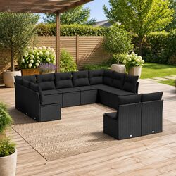 Specifications of the 11-Piece Outdoor Sofa Set in Black