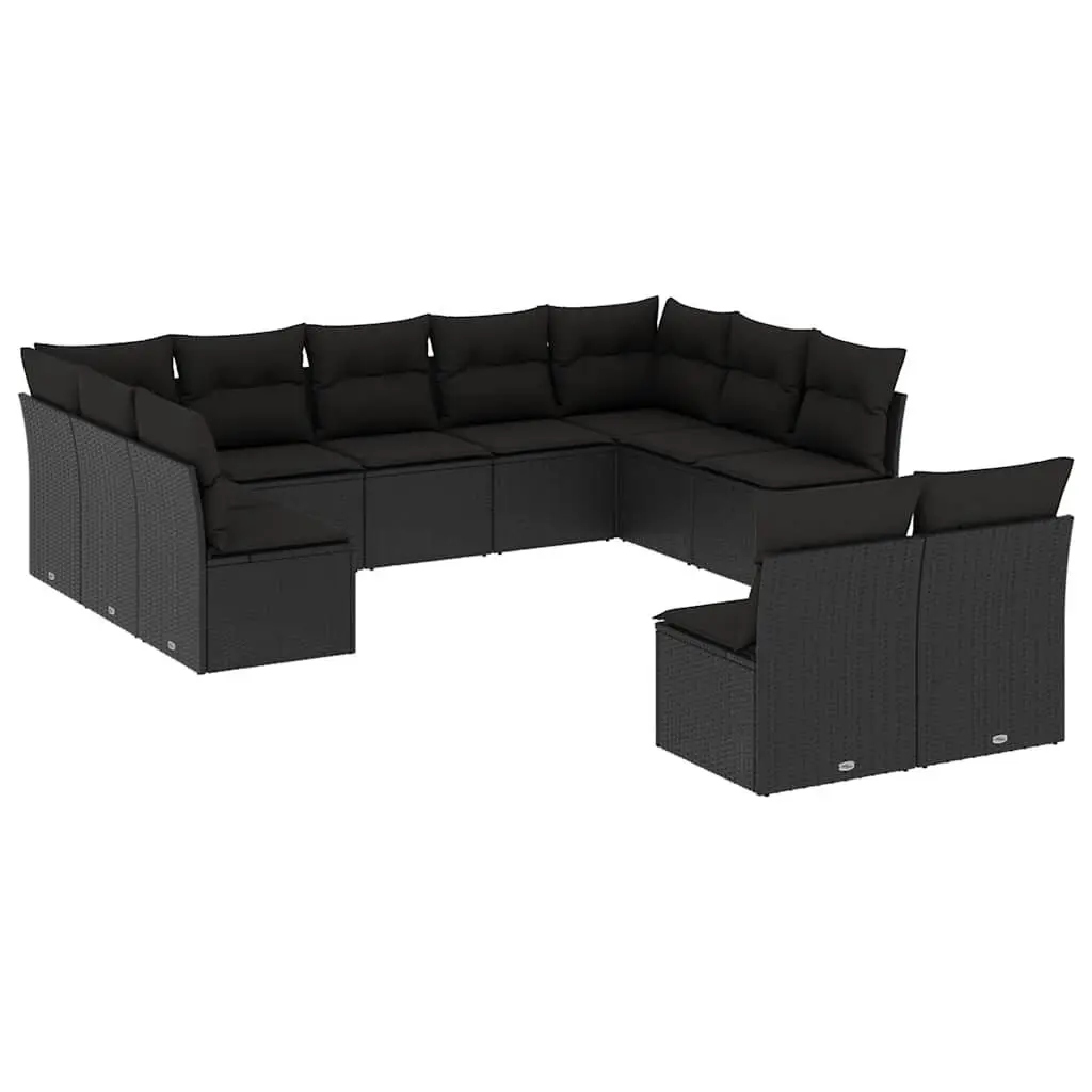 Garden Sofa Set Outdoor Furniture Patio Black 11 Piece