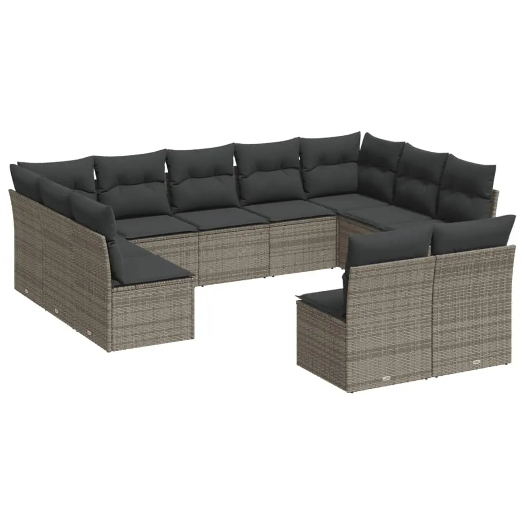 11 Piece Grey Garden Sofa Set