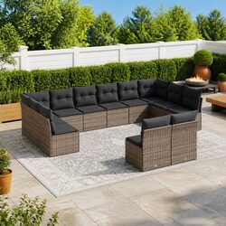 12-Piece Modular Garden Sofa Set with Weather-Resistant Design