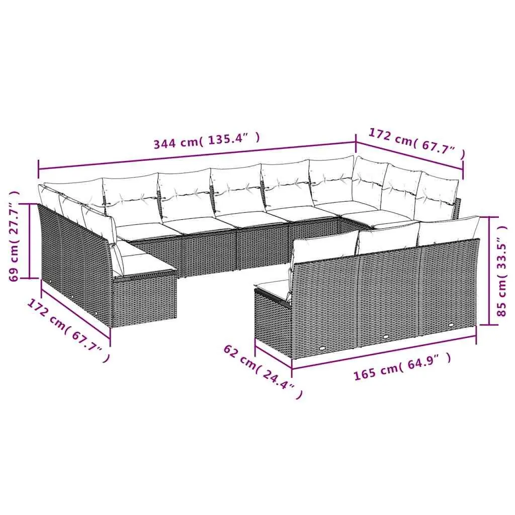 13 Piece Modular Garden Sofa Set